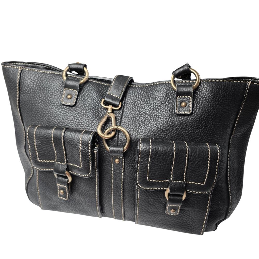 Chaps Ralph Lauren Pebble Grain Leather Shoulder Bag Size 17"L X 9.5"H X 5.5"D
